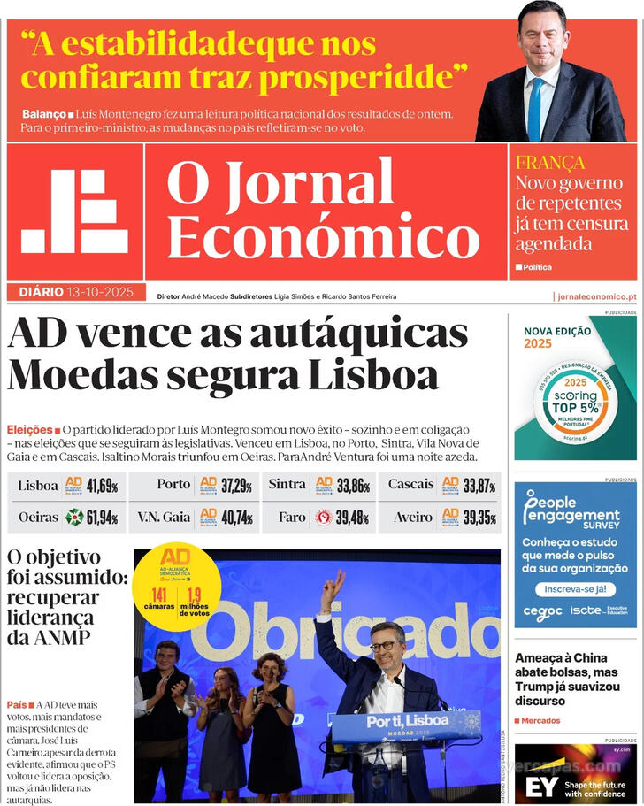 Capa Jornal Econmico - 2025-10-13