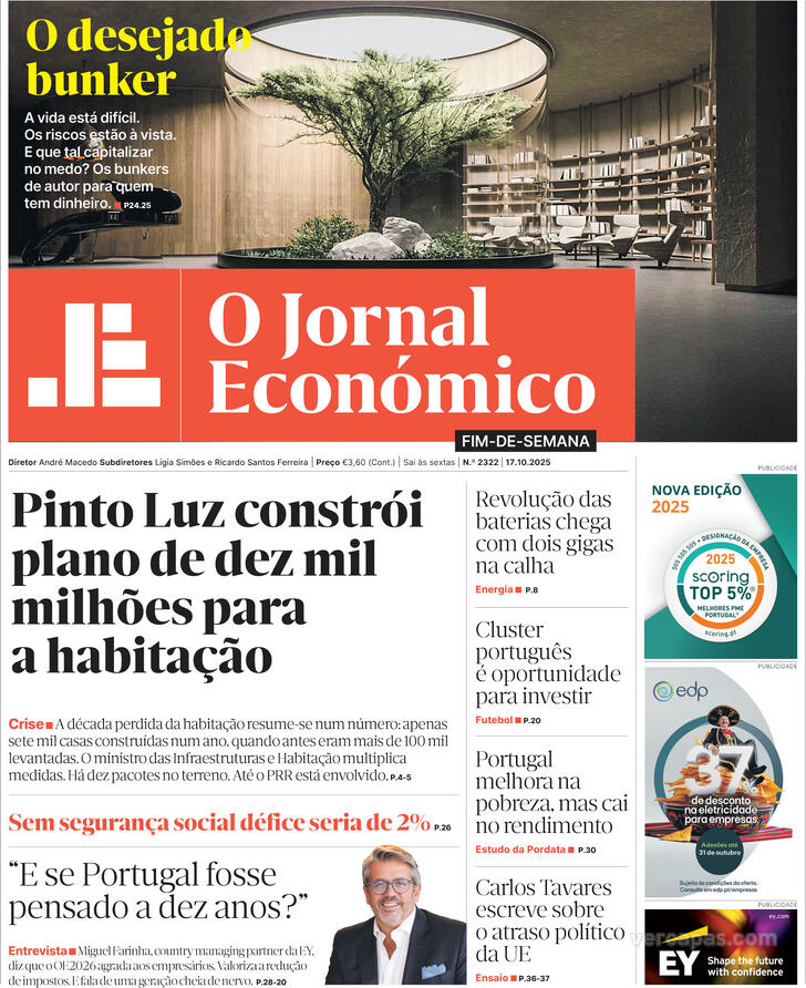 Capa Jornal Econmico - 2025-10-17