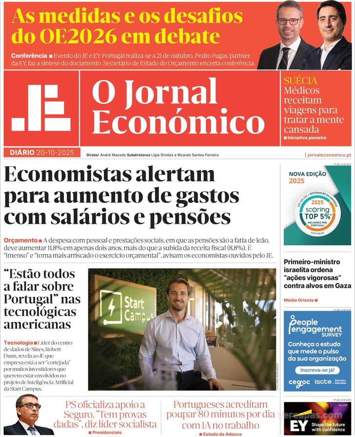 Capa Jornal Econmico - 2025-10-20