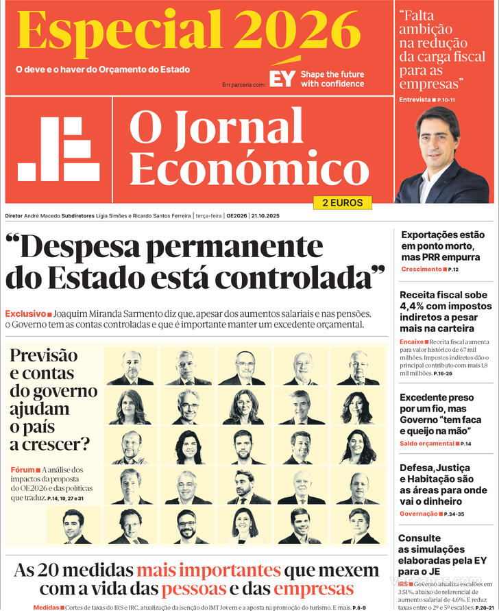 Capa Jornal Econmico - 2025-10-21