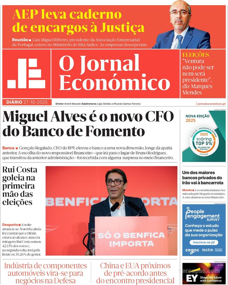 Capa Jornal Econmico - 2025-10-27