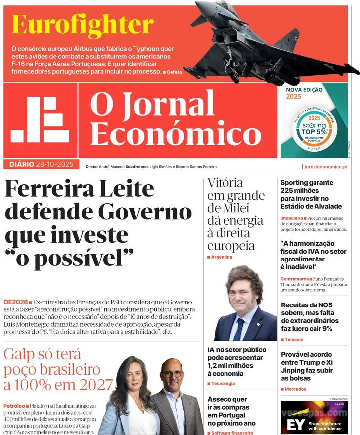 Capa Jornal Econmico - 2025-10-28