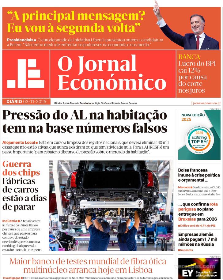 Capa Jornal Econmico - 2025-11-03