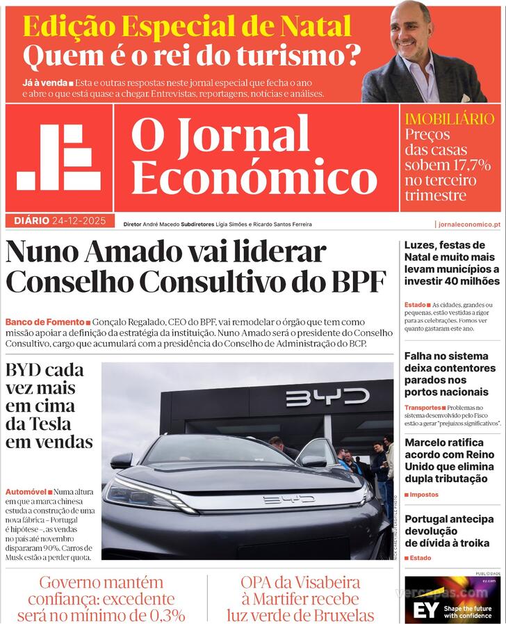 Capa Jornal Econ�mico - 2025-12-24