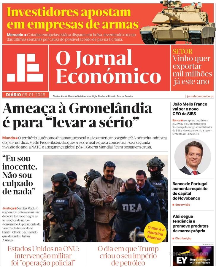 Capa Jornal Econ�mico - 2026-01-06