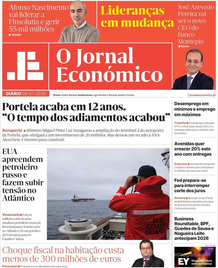 Capa Jornal Econ�mico - 2026-01-08
