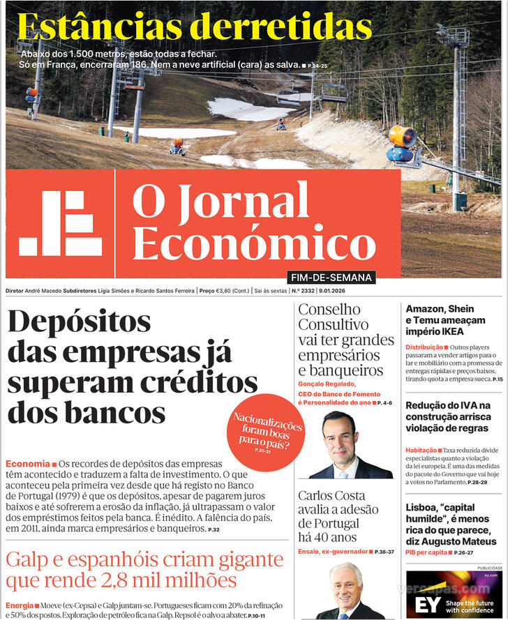 Capa Jornal Econ�mico - 2026-01-09