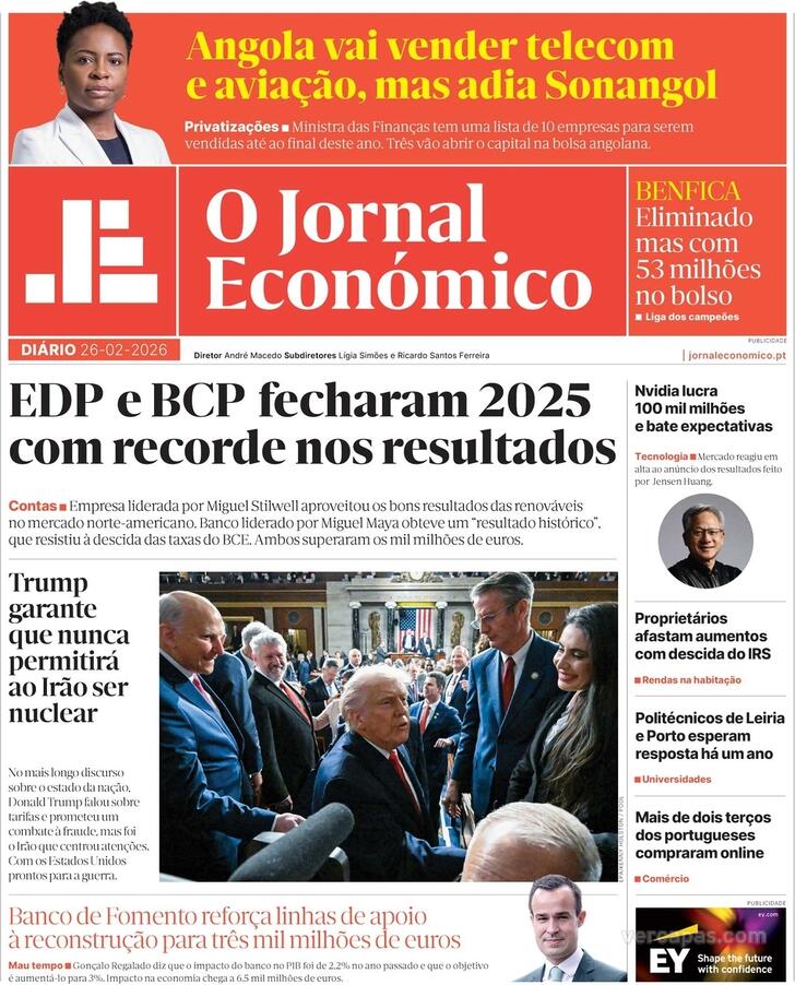 Capa Jornal Econ�mico - 2026-02-26