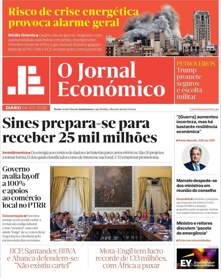 Capa Jornal Econ�mico - 2026-03-04