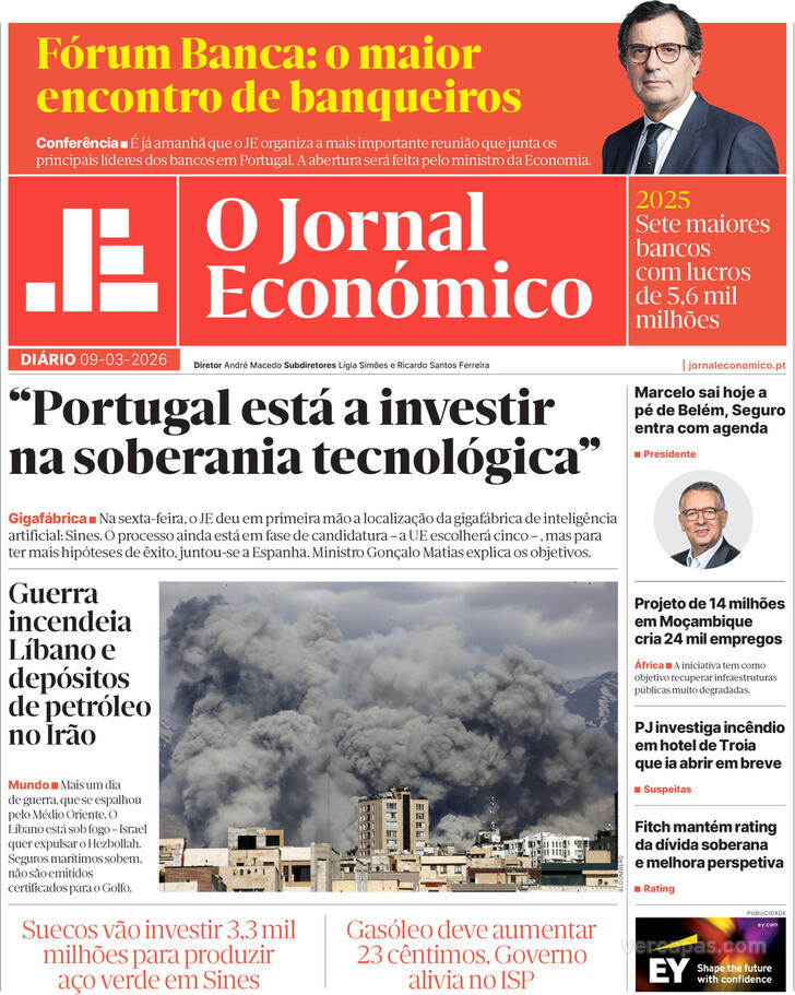 Capa Jornal Econ�mico - 2026-03-09