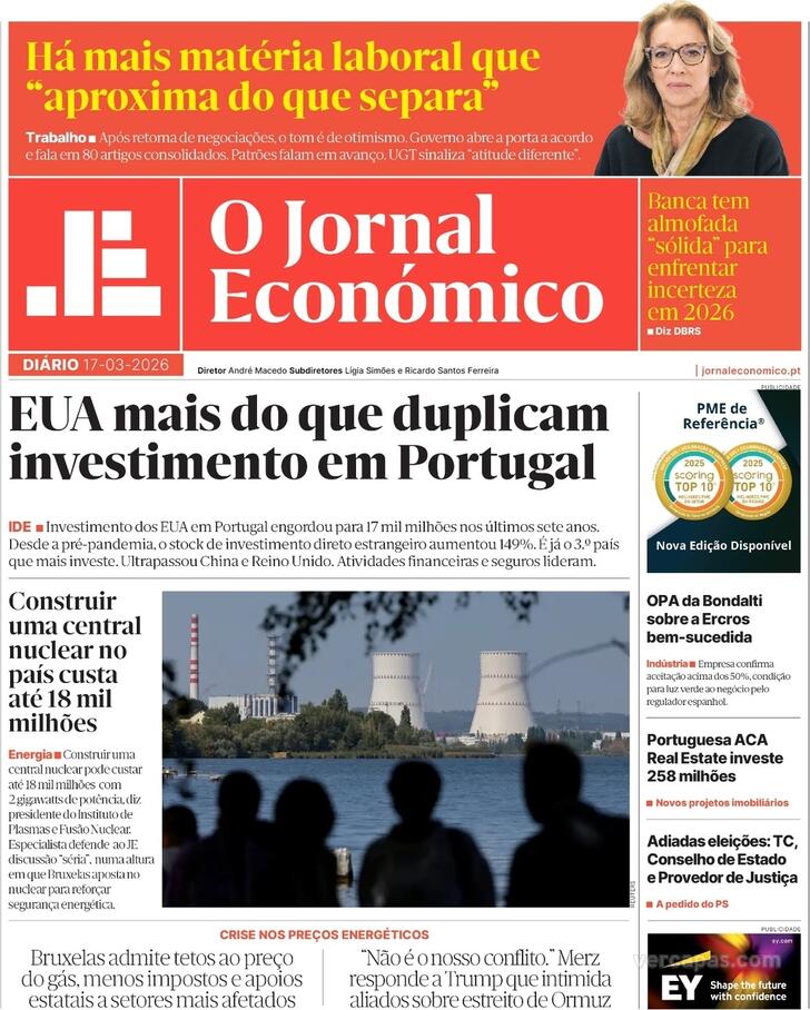 Capa Jornal Econ�mico - 2026-03-17