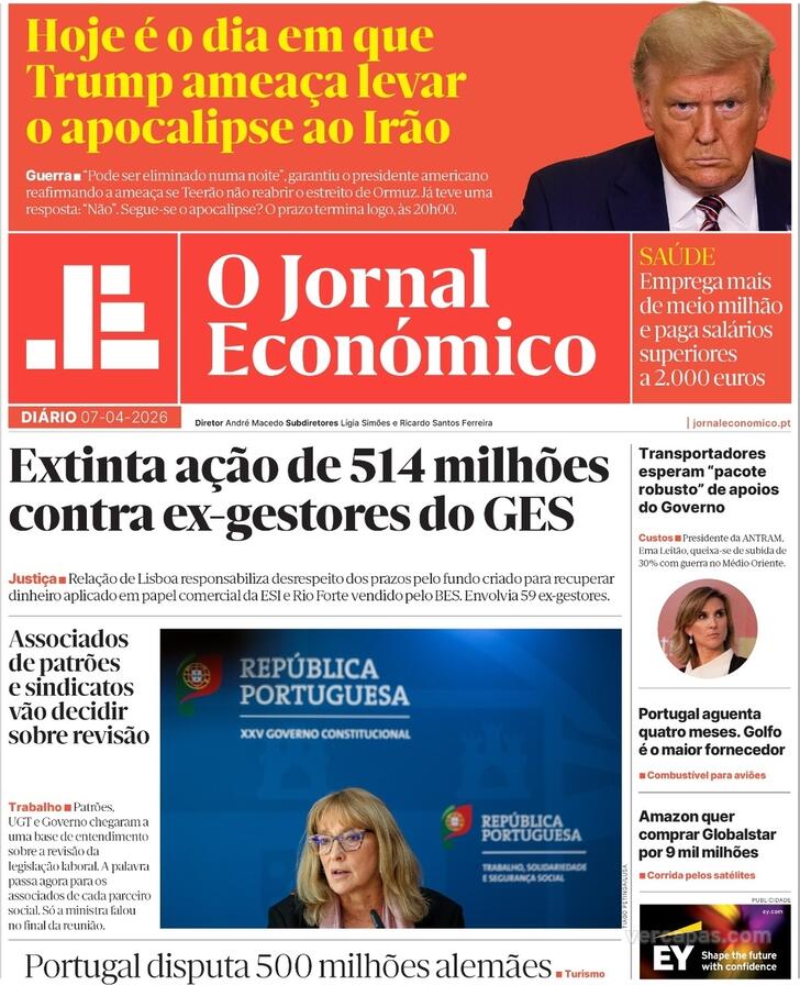 Capa Jornal Econ�mico - 2026-04-07