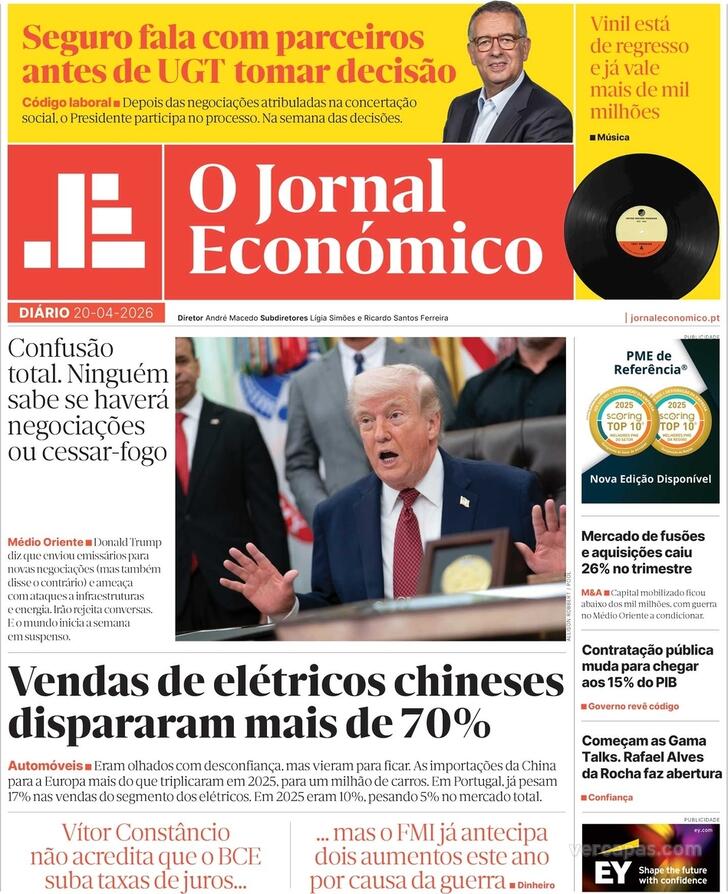 Capa Jornal Econ�mico - 2026-04-20