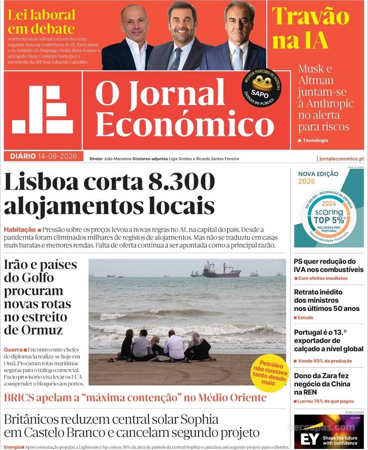 Capa Jornal Econ�mico - 2026-09-14