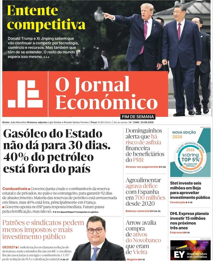 Capa Jornal Econ�mico - 2026-09-25