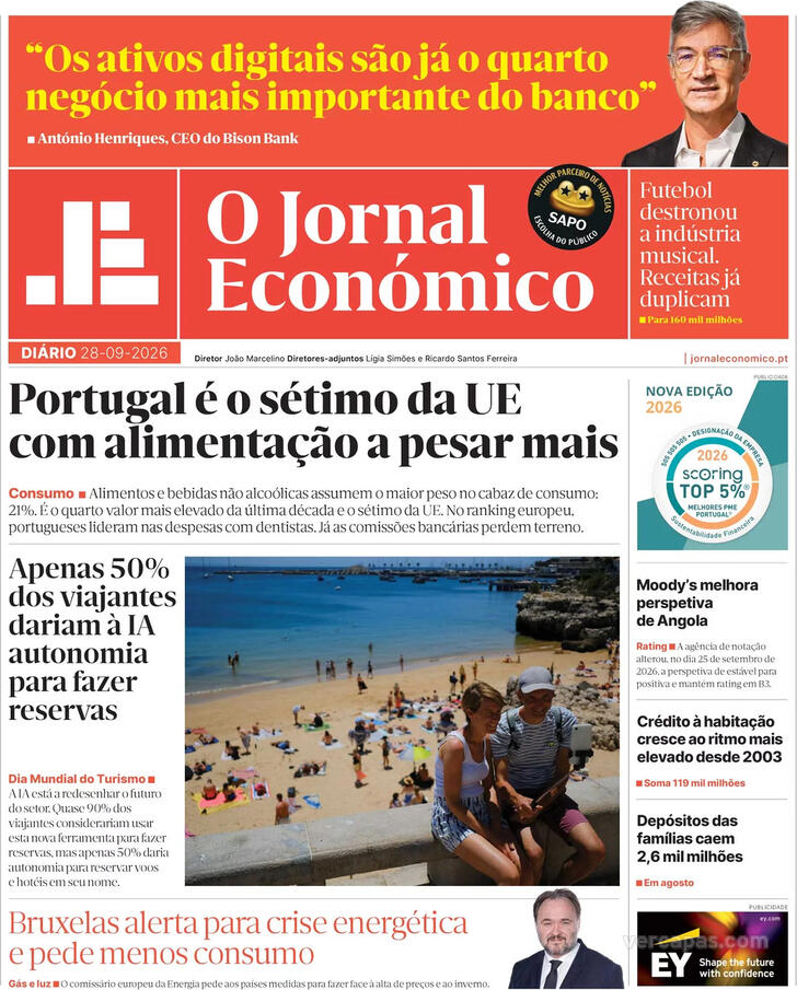 Capa Jornal Econ�mico - 2026-09-28