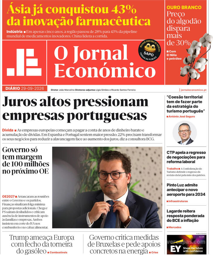 Capa Jornal Econ�mico - 2026-09-29