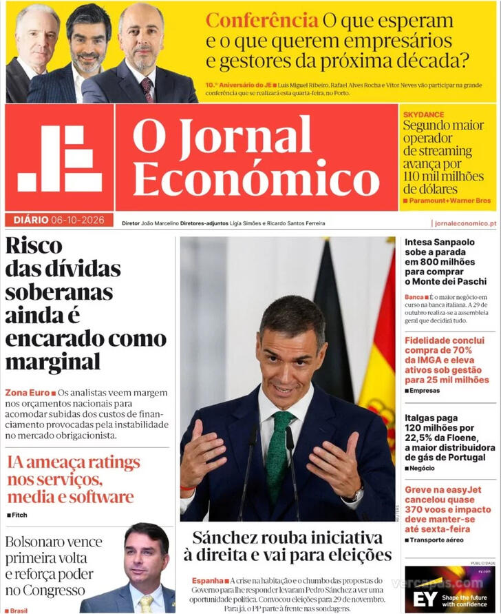 Capa Jornal Econ�mico - 2026-10-06