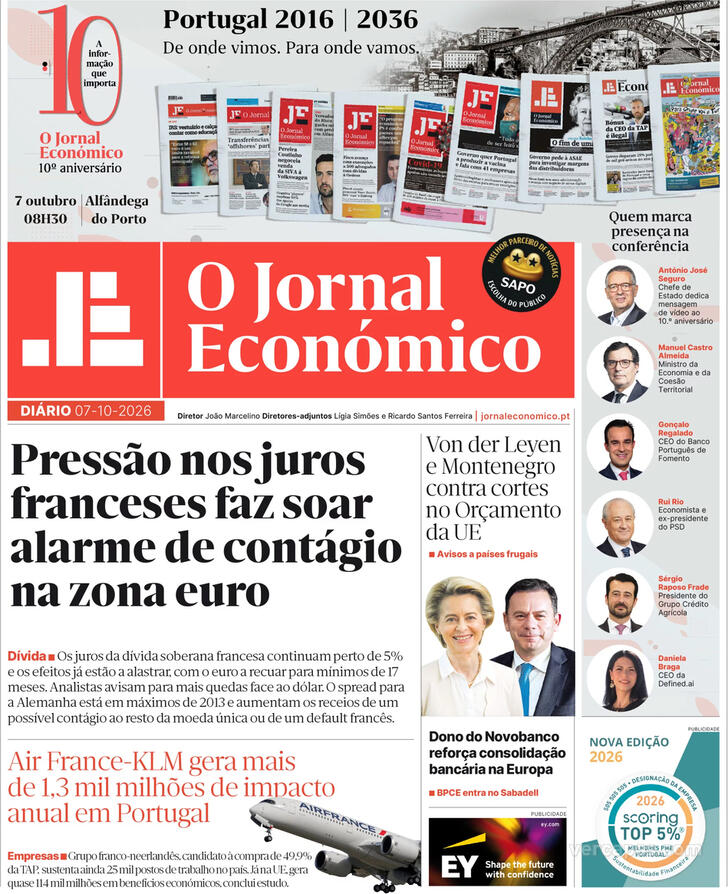 Capa Jornal Econ�mico - 2026-10-07