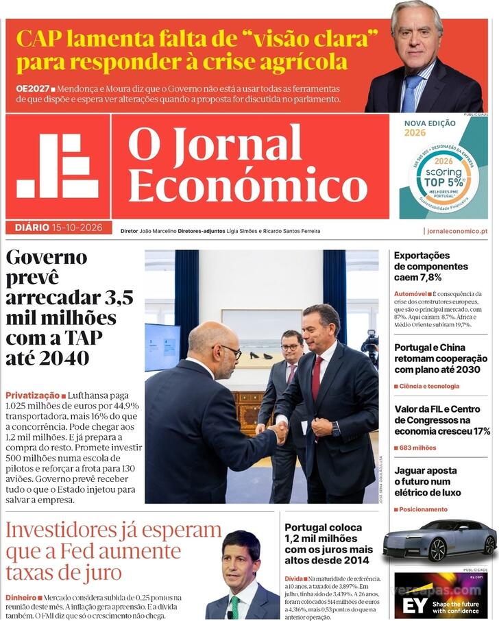 Capa Jornal Econ�mico - 2026-10-15