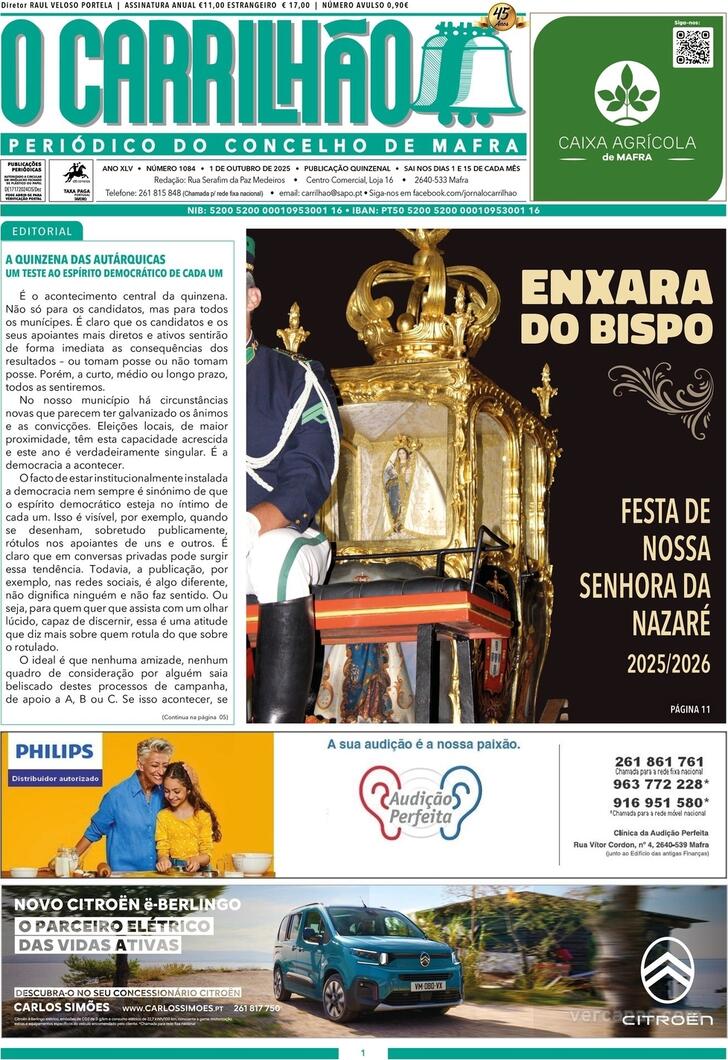 Capa Jornal O Carrilho - 2025-10-01