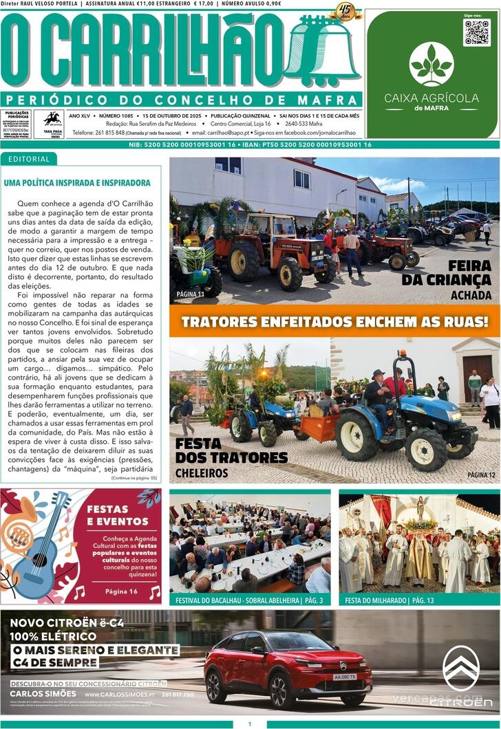Capa Jornal O Carrilho - 2025-10-15
