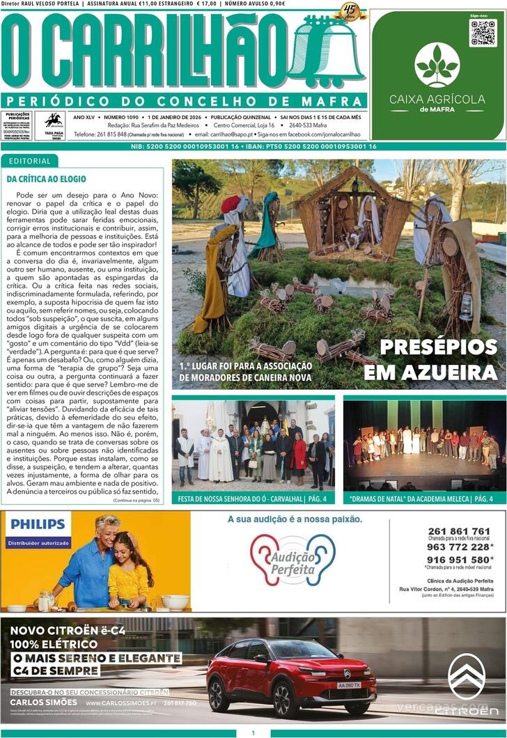 Capa Jornal O Carrilh�o - 2025-12-31