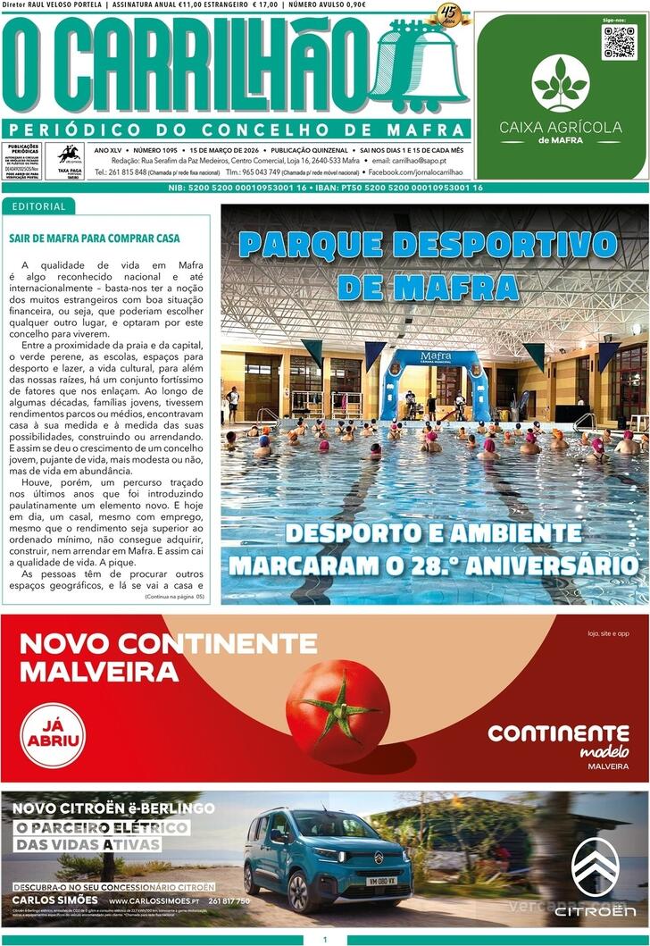 Capa Jornal O Carrilh�o - 2026-03-12