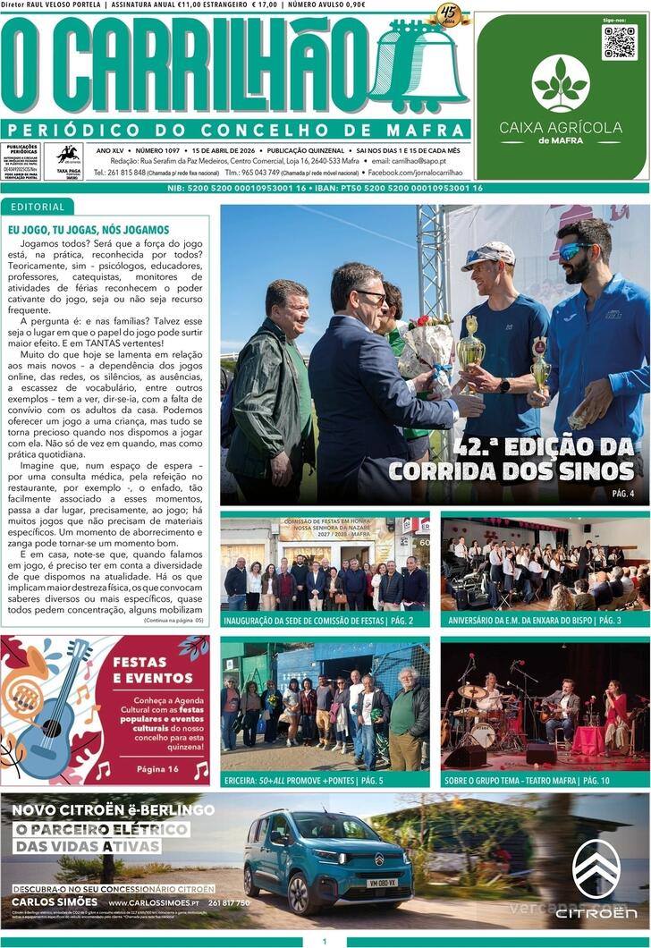 Capa Jornal O Carrilh�o - 2026-04-15
