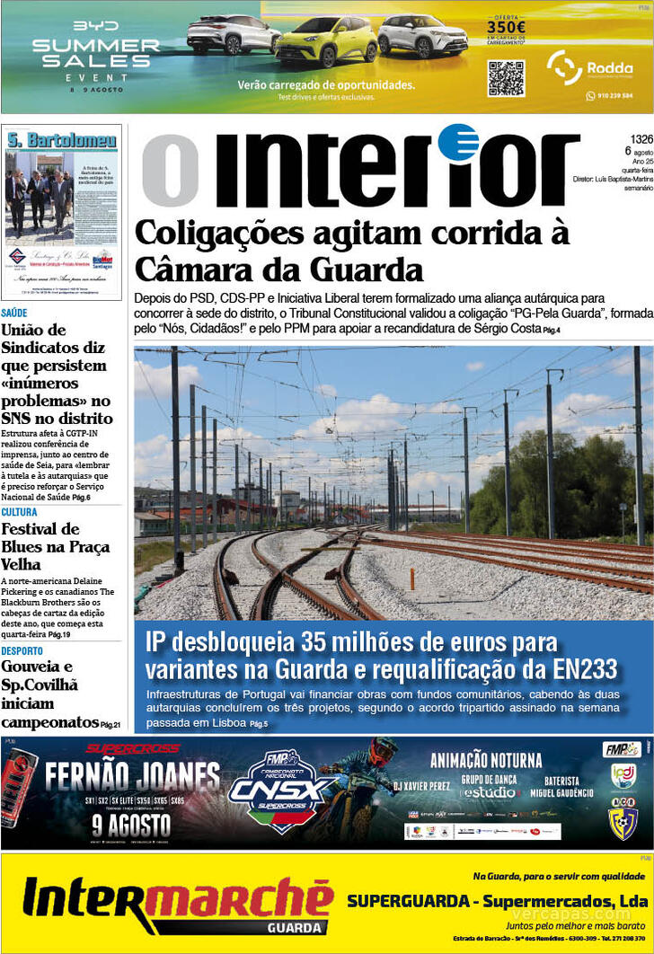 Capa Jornal o Interior - 2025-08-06