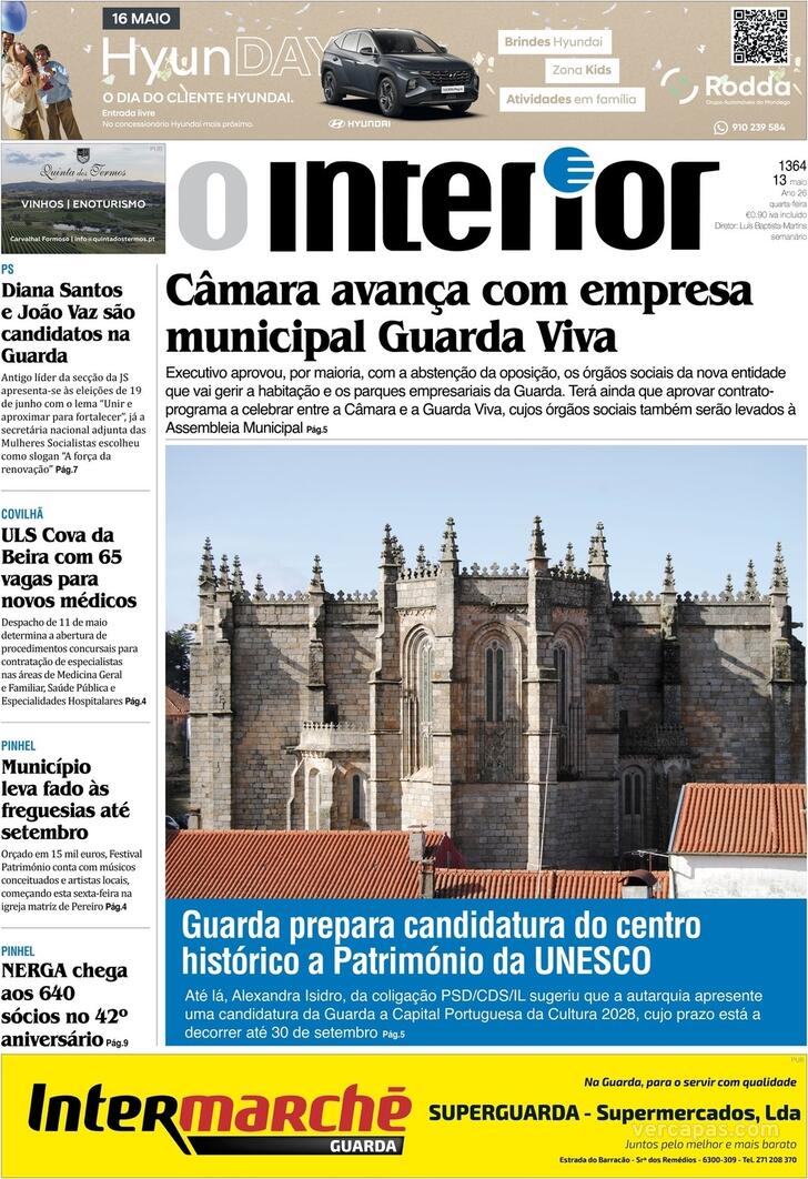 Capa Jornal o Interior - 2026-05-13