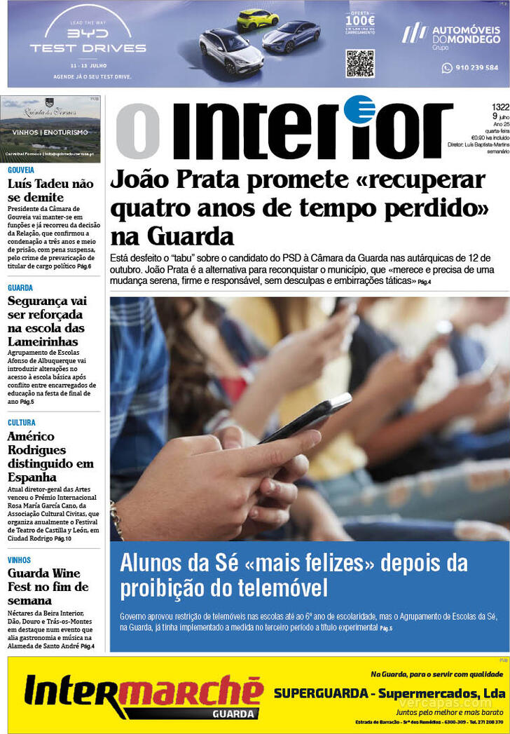 Capa Jornal o Interior - 2025-07-09
