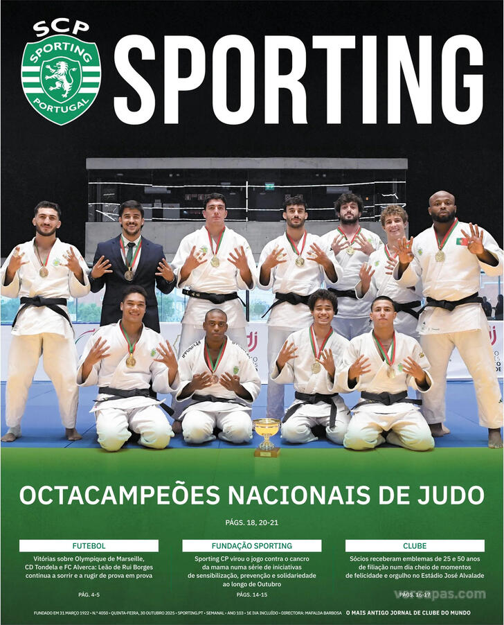 Capa Jornal Sporting - 2025-10-30