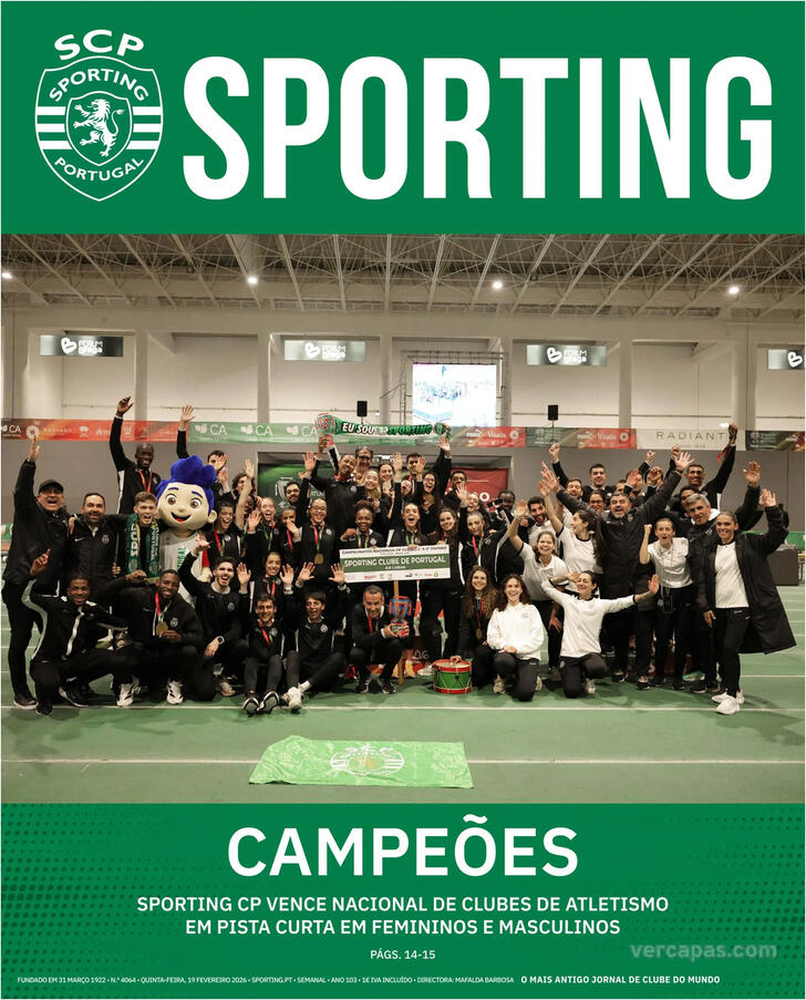 Capa Jornal Sporting - 2026-02-19