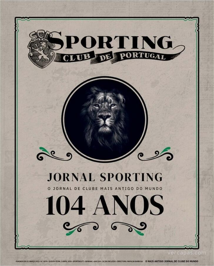 Capa Jornal Sporting - 2026-04-02