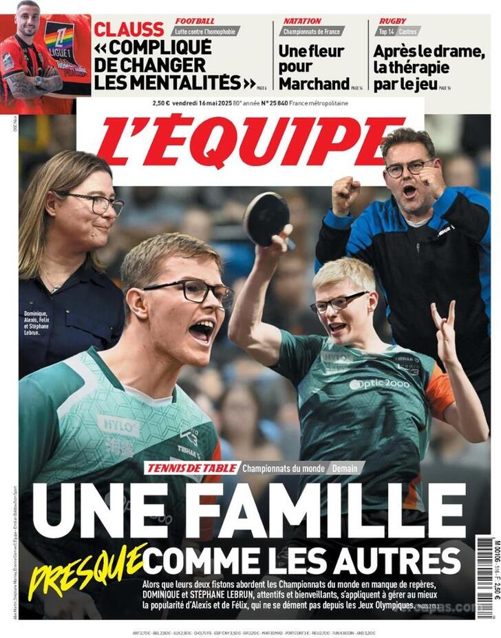 Capa L'quipe - 2025-05-16