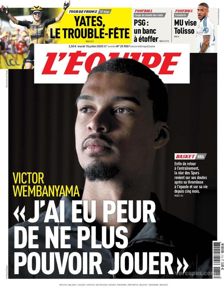 Capa L'quipe - 2025-07-15