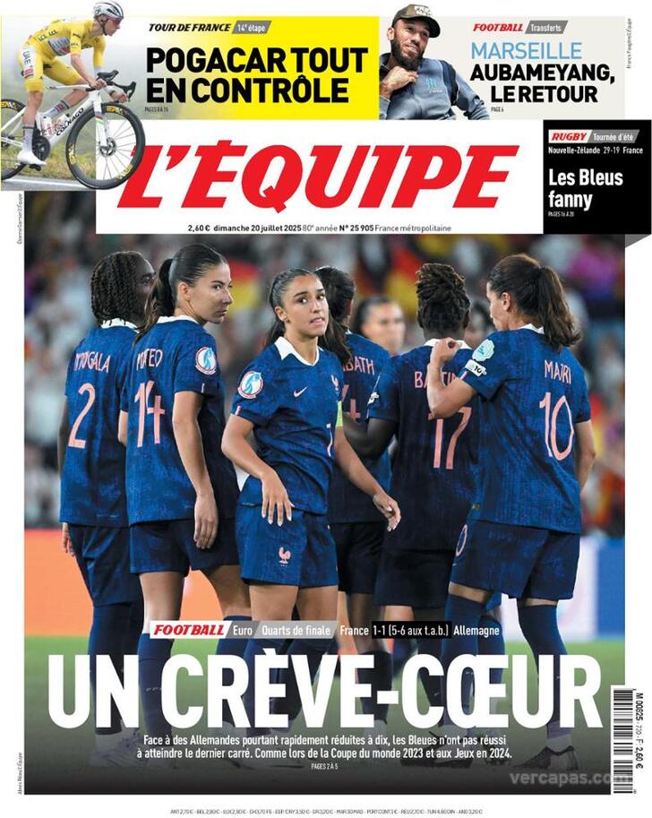 Capa L'quipe - 2025-07-20