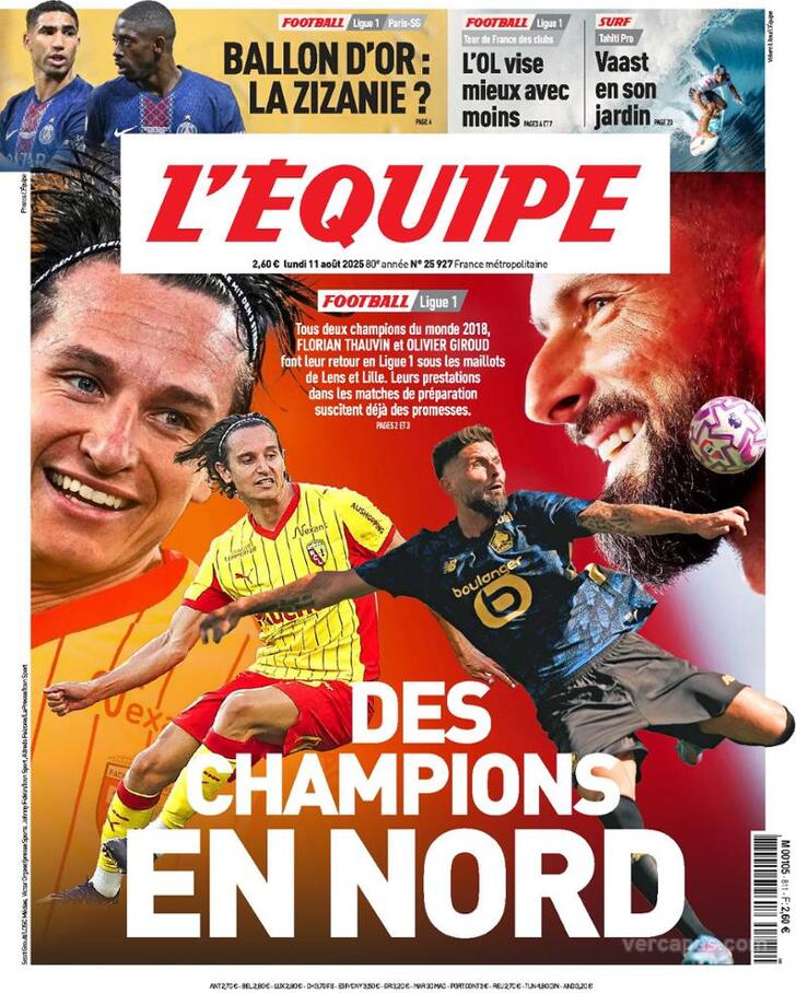 Capa L'quipe - 2025-08-11