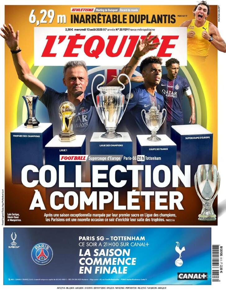 Capa L'quipe - 2025-08-13