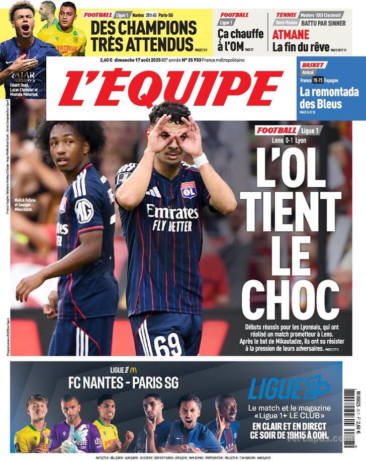 Capa L'quipe - 2025-08-17