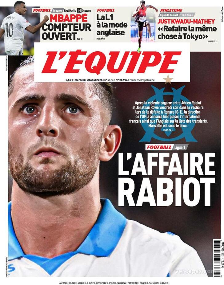 Capa L'quipe - 2025-08-20
