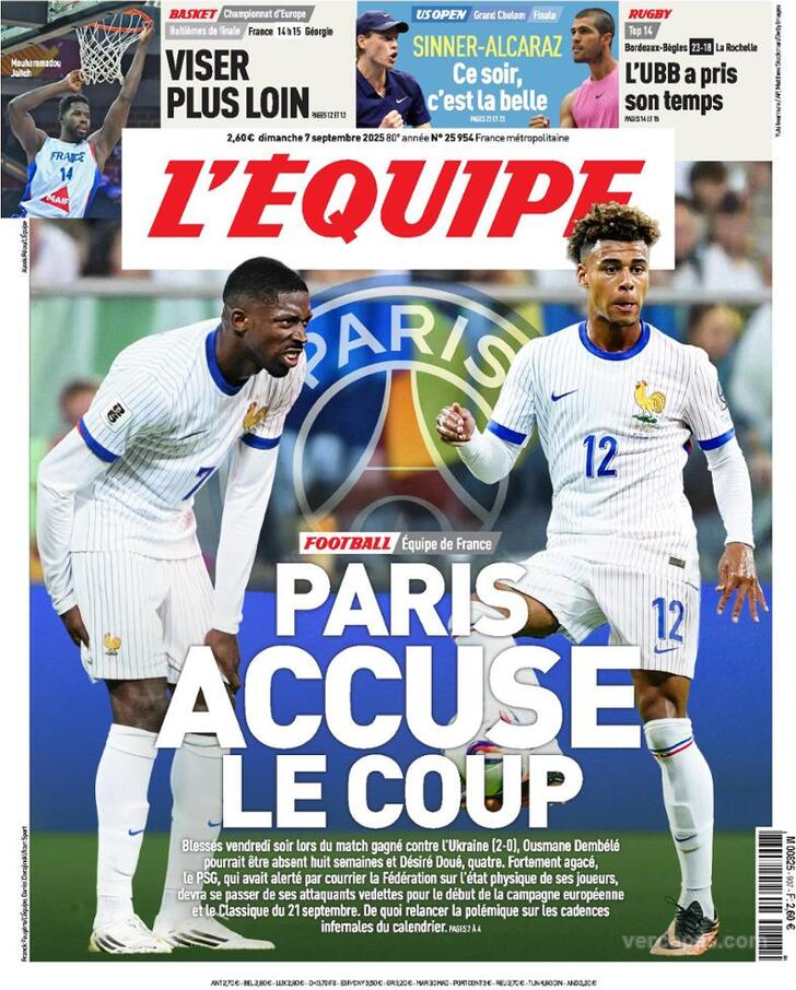Capa L'quipe - 2025-09-06