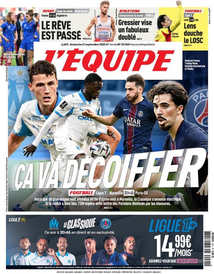 Capa L'quipe - 2025-09-21