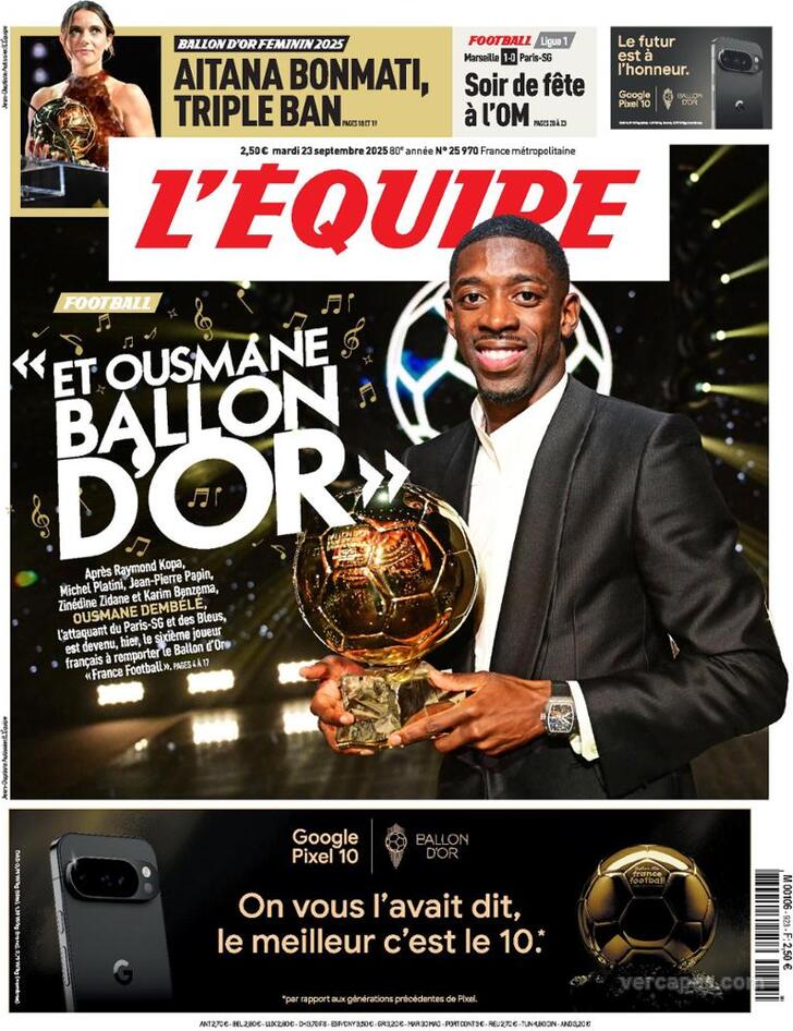 Capa L'quipe - 2025-09-23