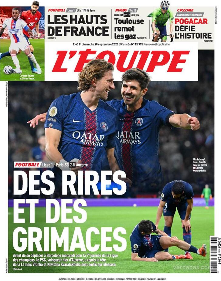 Capa L'quipe - 2025-09-28