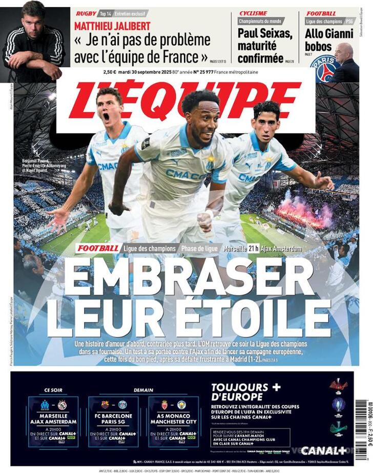 Capa L'quipe - 2025-09-30