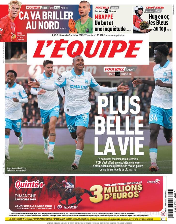 Capa L'quipe - 2025-10-05