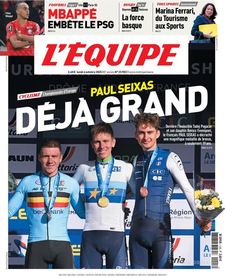 Capa L'quipe - 2025-10-06