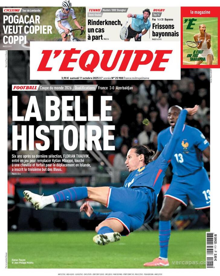 Capa L'quipe - 2025-10-11